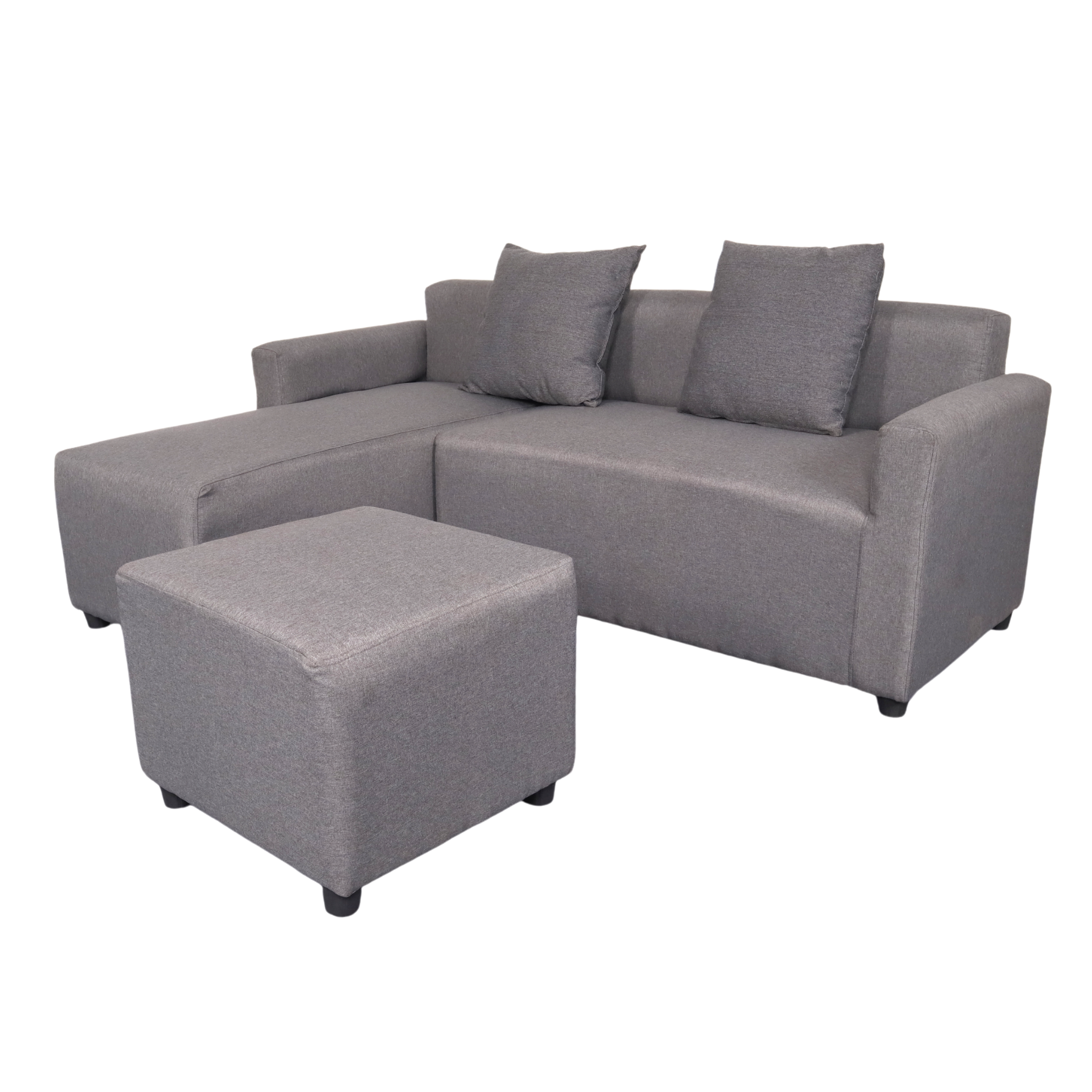 HARVEY L-Shape Fabric Sofa with Ottoman AF Home