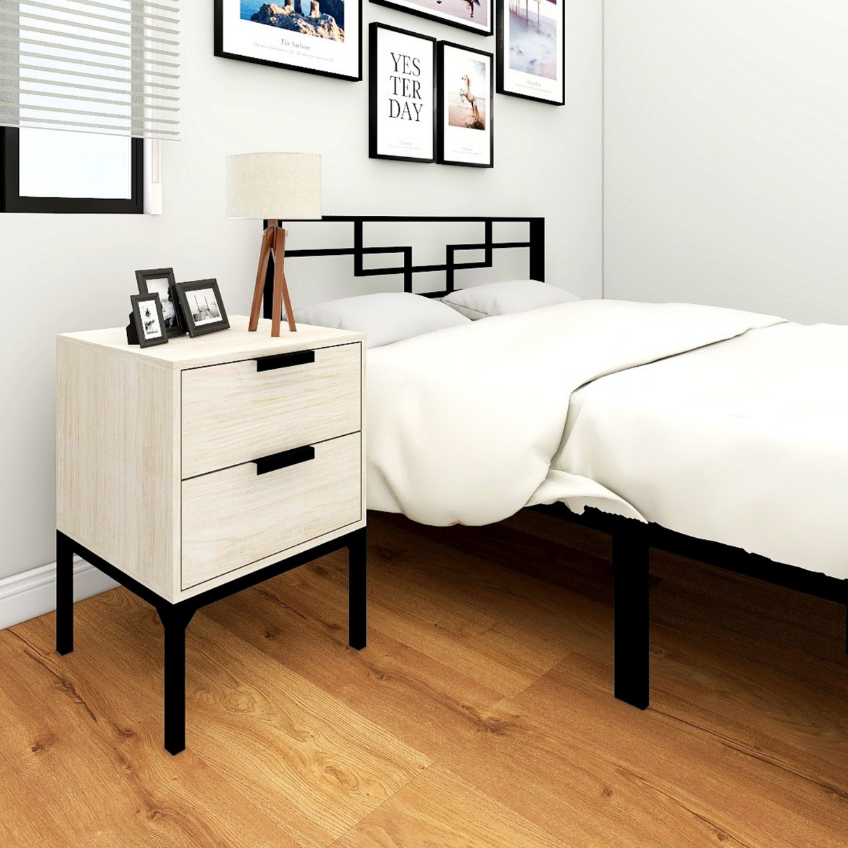 MARLEY 2-Drawer Side Table Affordahome