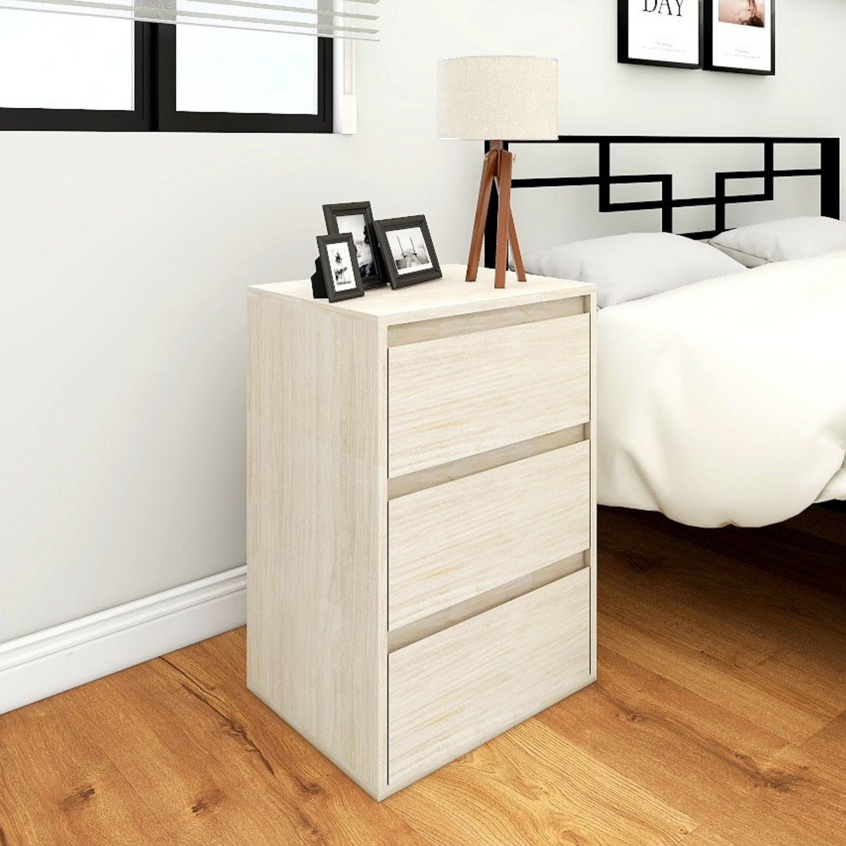 NAOMI 3-Drawer Side Table Affordahome