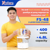 ASTRON FS-48 2-Layer Electric Food Steamer 400W 4.8L (White) Astron