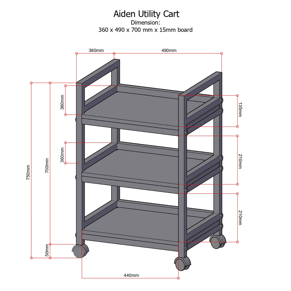 AIDEN Utility Cart Affordahome