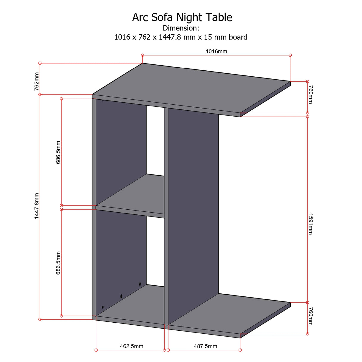 ARC Sofa Night Table Affordahome