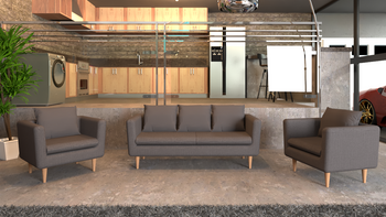 JANE 3-Seater Fabric Sofa Furnigo