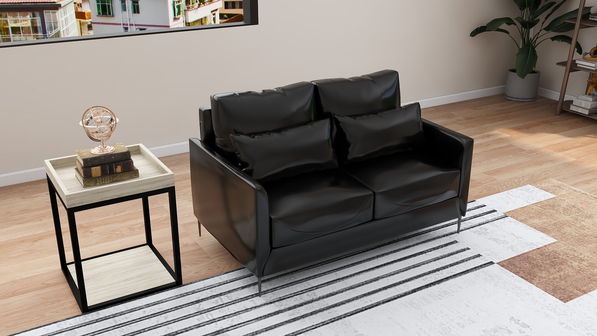 ASTRID 2-Seater Leather Sofa AF Home