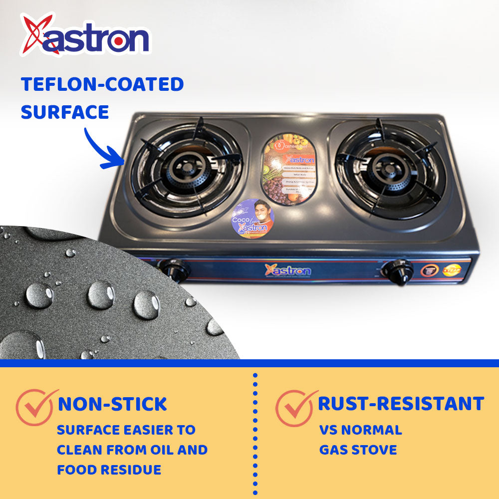 ASTRON GS-233T Teflon-Coated Double Burner Gas Stove Astron