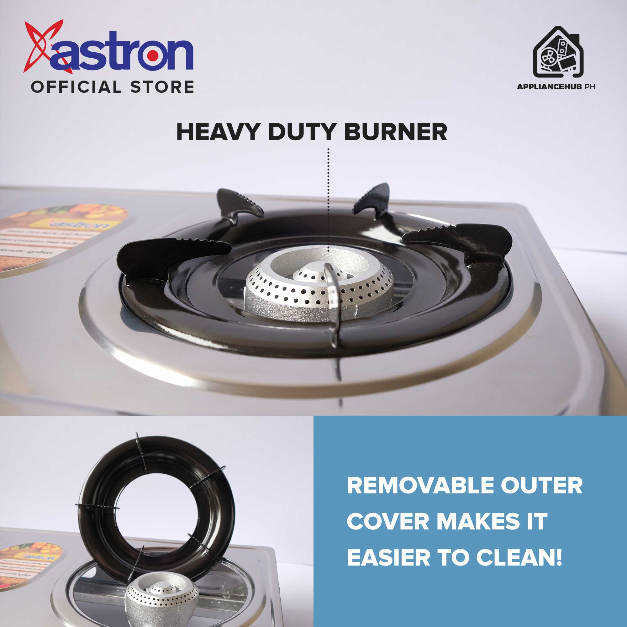 ASTRON GS-288 Heavy Duty Double Burner Gas Stove Stainless Body Astron