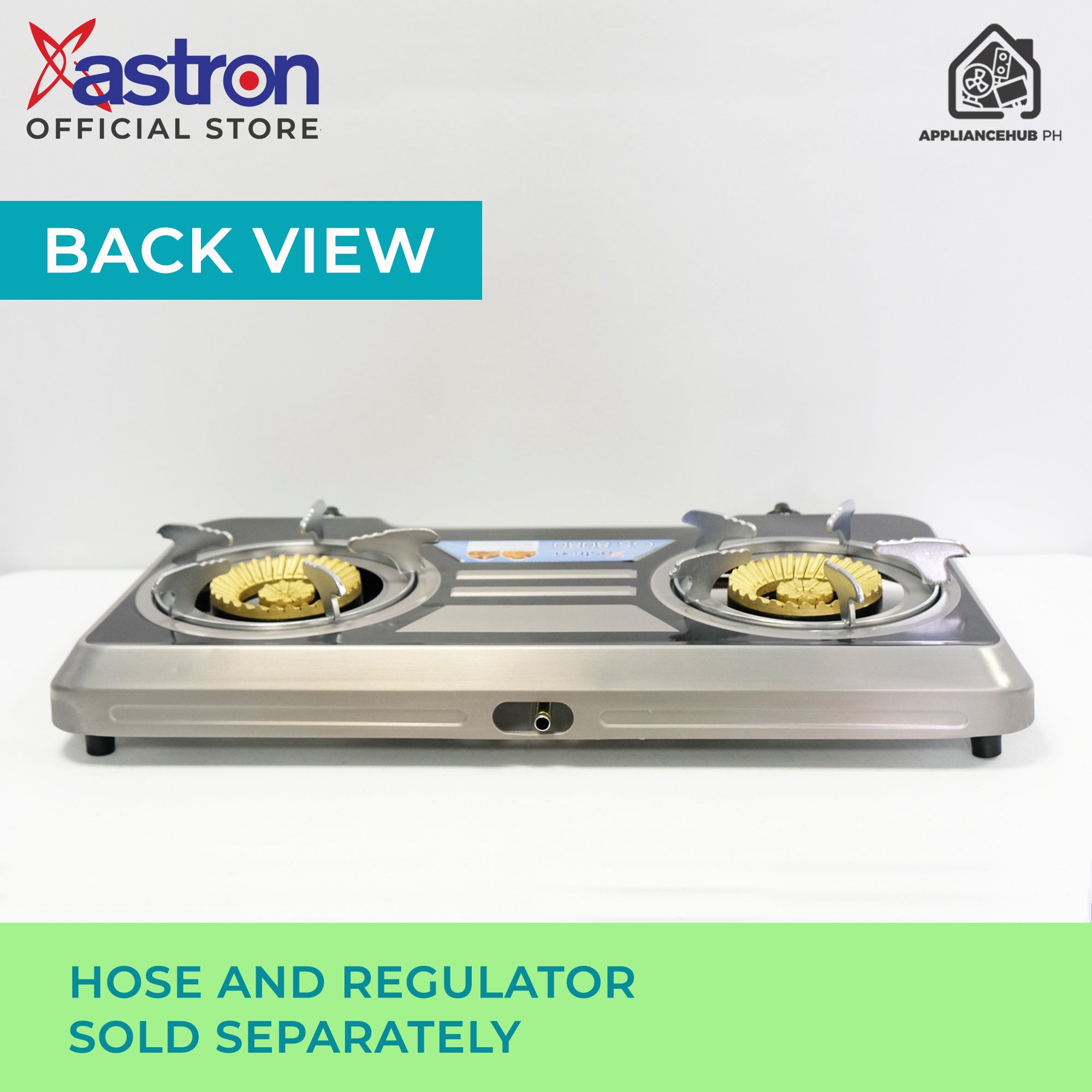 ASTRON GS-8080 Heavy Duty Cast Iron Double Burner Gas Stove Stainless Steel Body Astron