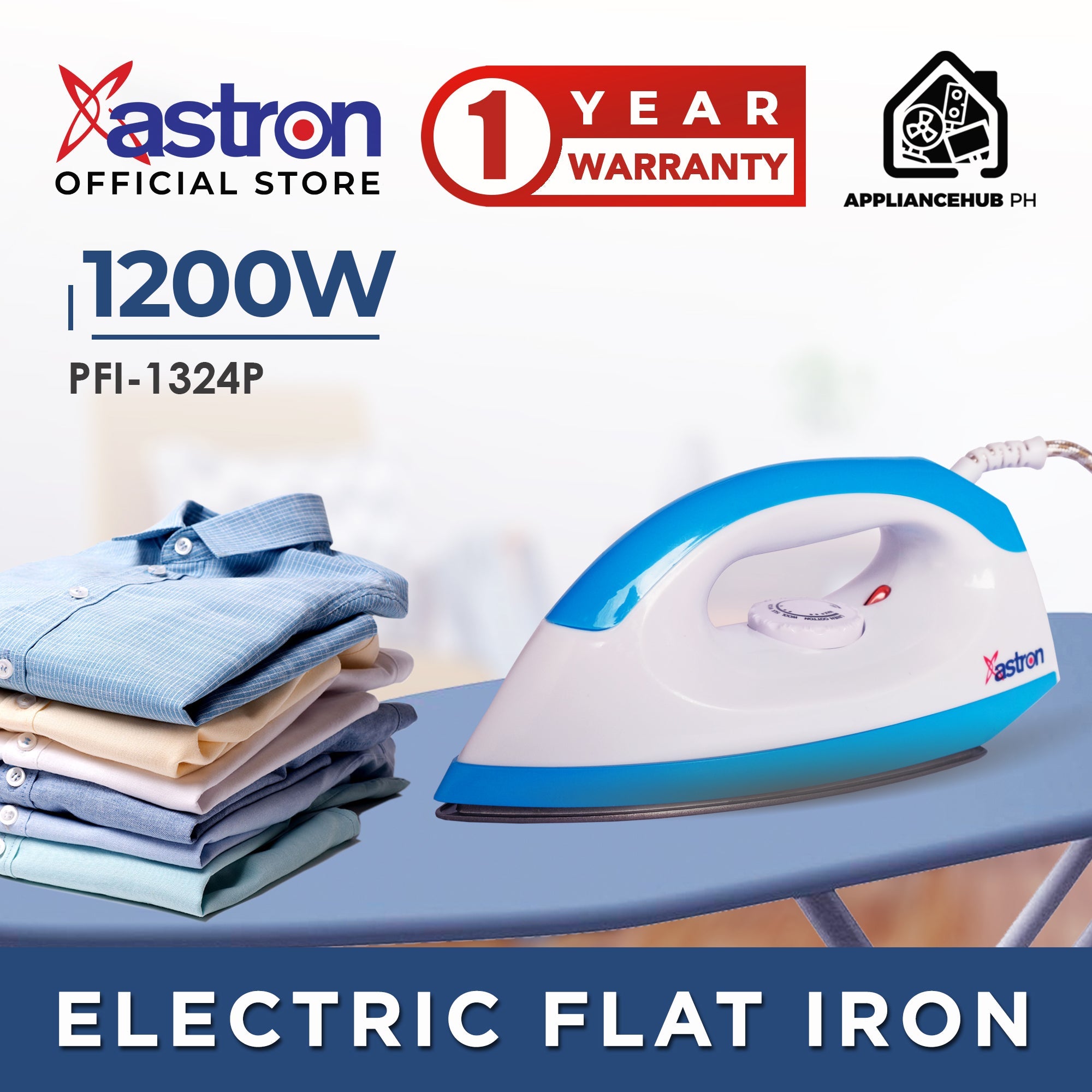 ASTRON PFI-1324P Electric Flat Iron (1200W) Astron