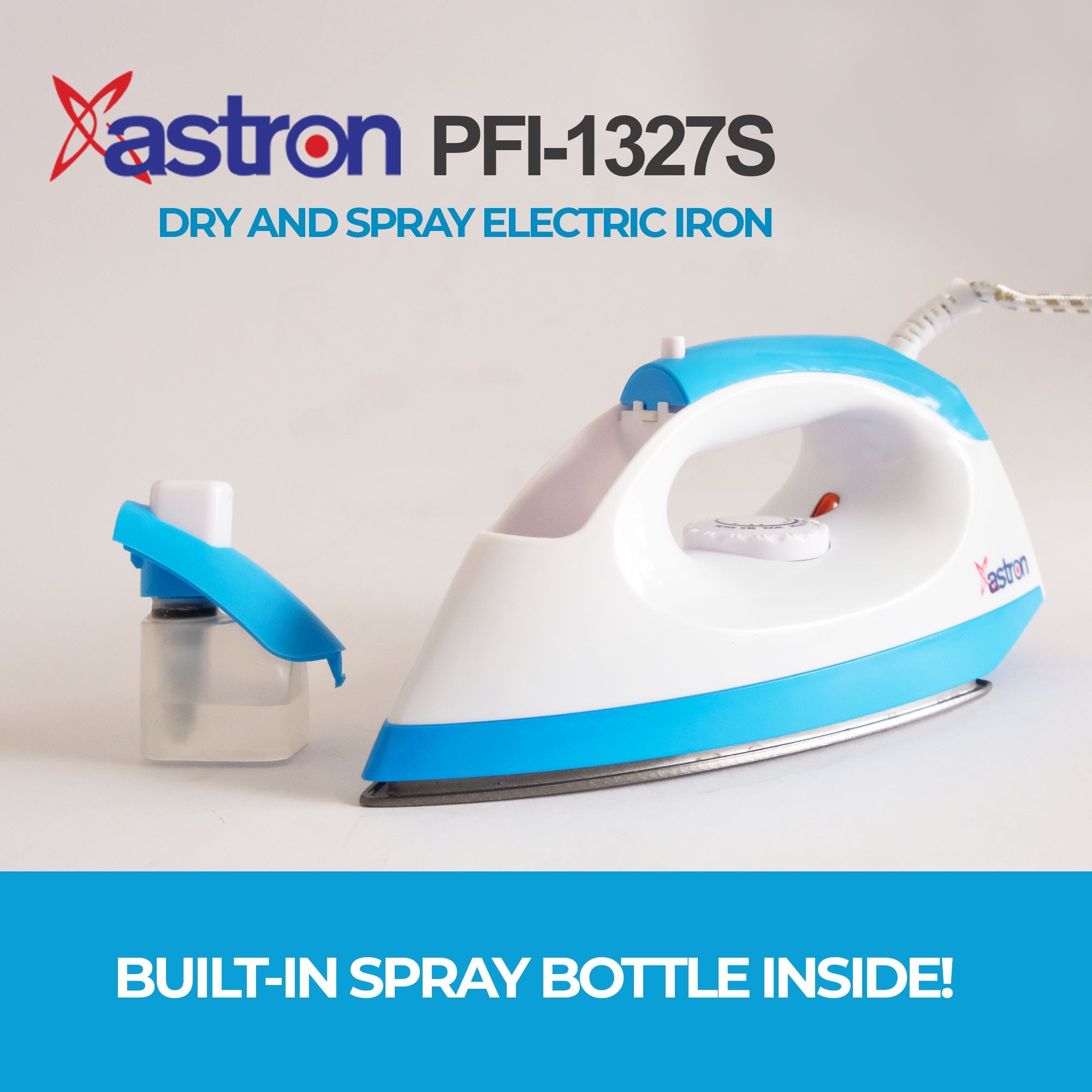 ASTRON PFI-1327S Dry and Spray Electric Flat Iron (1200W) Astron