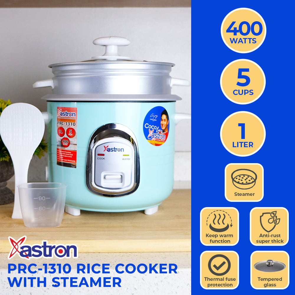 ASTRON PRC-1310 RICE COOKER (1.0L, 5 CUPS, W/ STEAMER, EXTRA THICK BODY) Astron