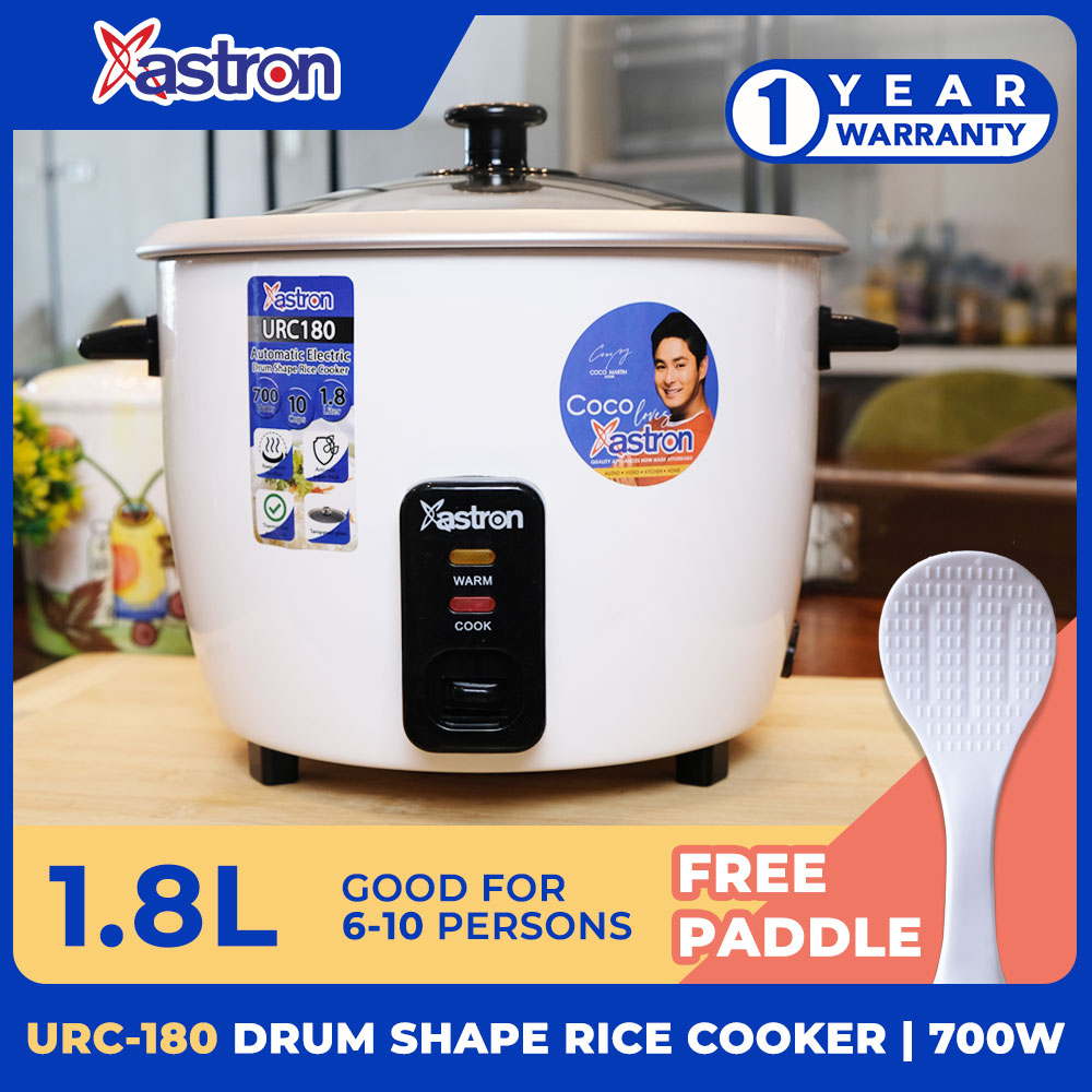 Astron URC-180 1.8L Drum Shape Rice Cooker (White) 10 cups 700W 6