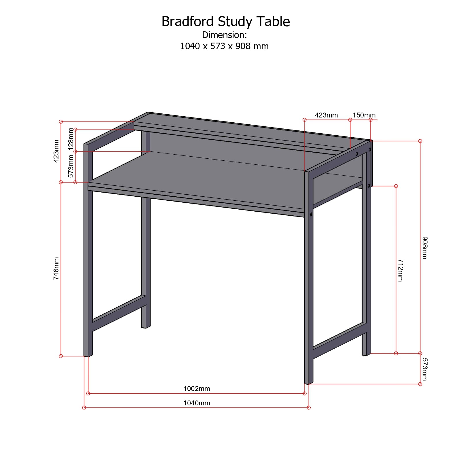 BRADFORD Study Table AF Home