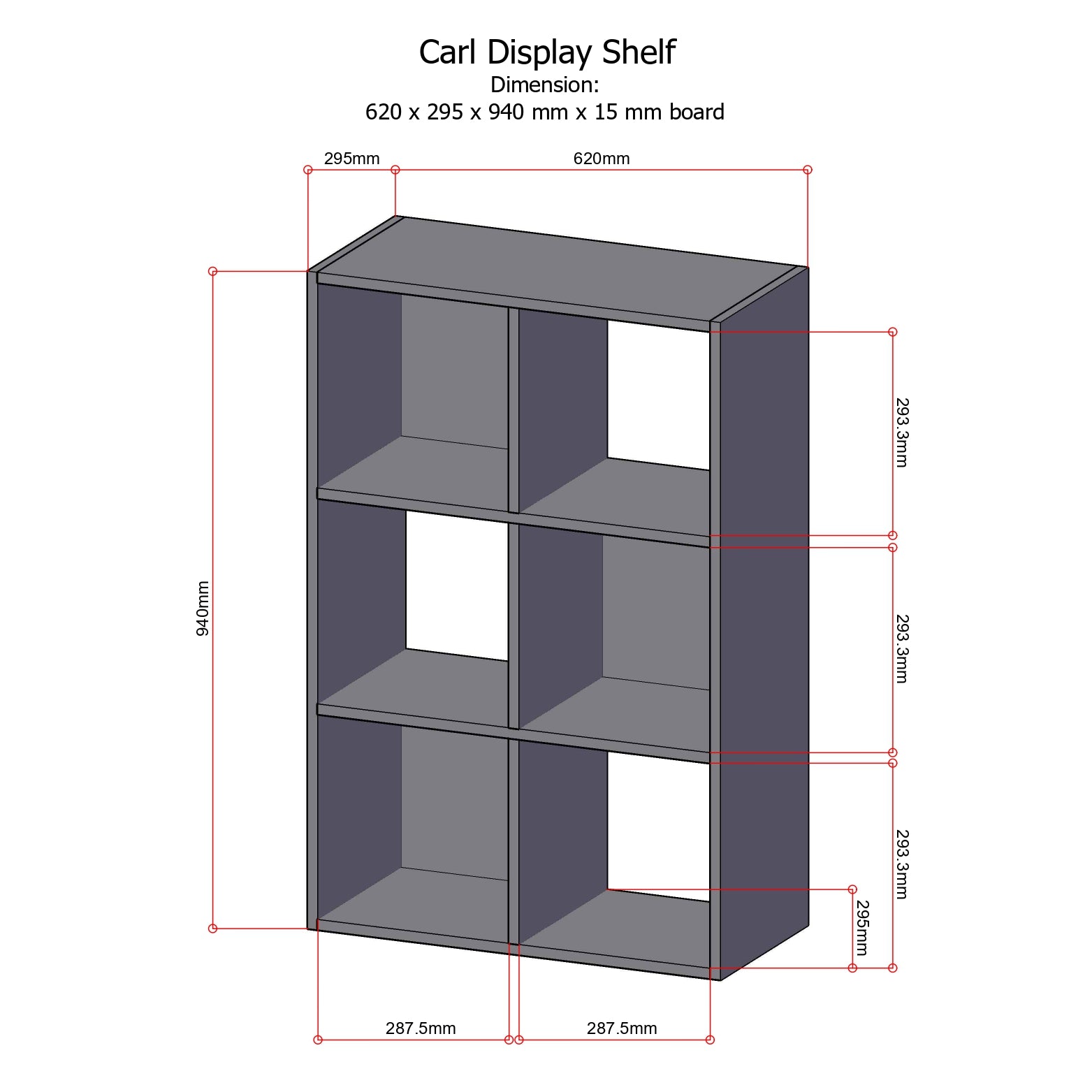 CARL Multipurpose Display Shelf AF Home