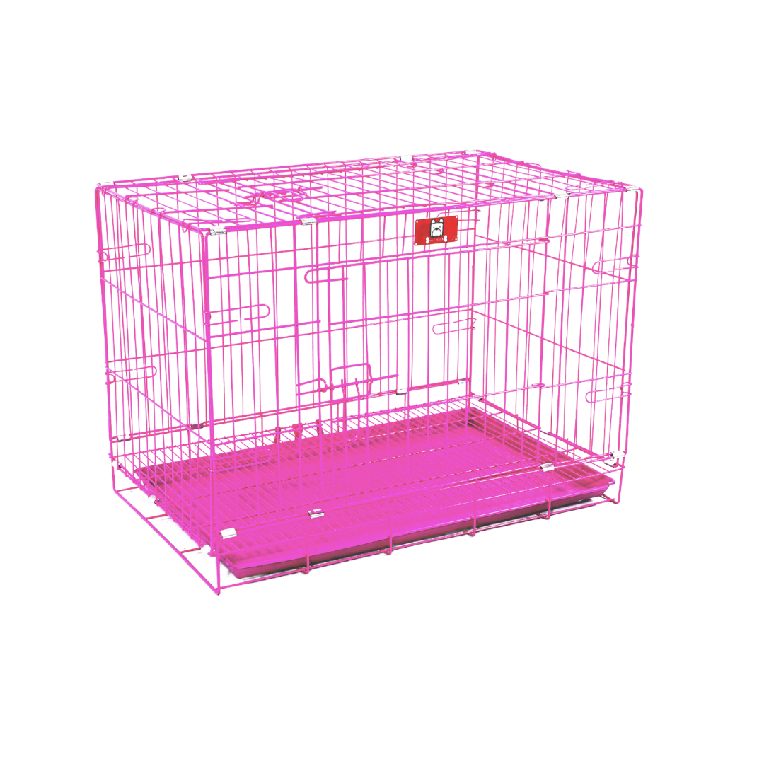 Pink dog cage clearance large