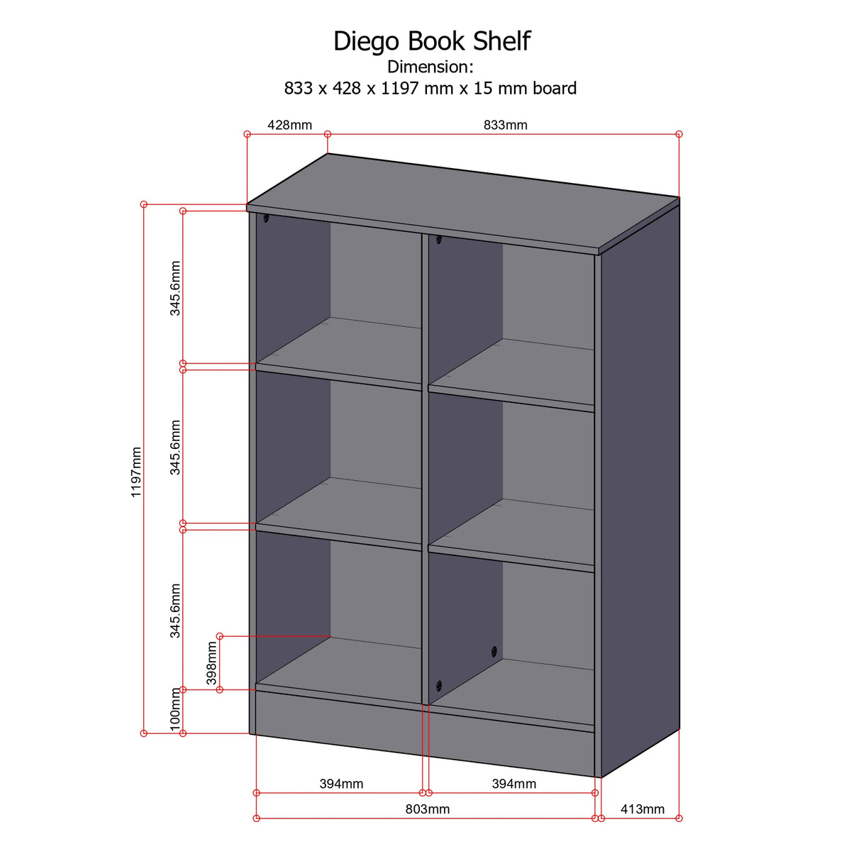 DIEGO Bookshelf Affordahome