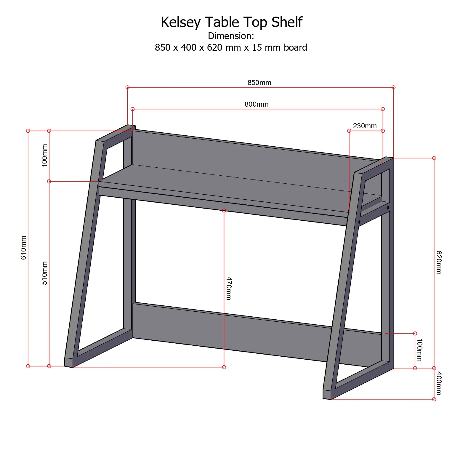 KELSEY Table Top Shelf AF Home