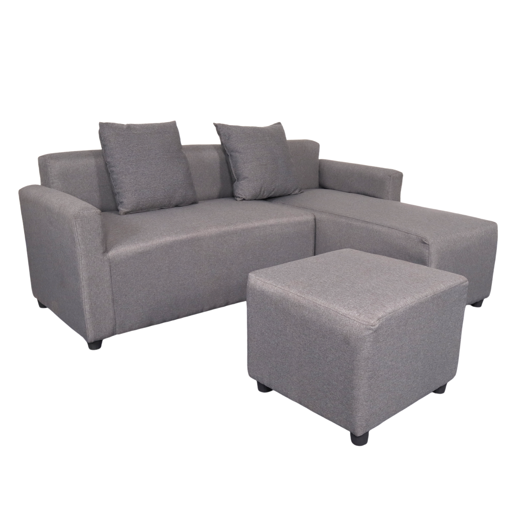 HARVEY L-Shape Fabric Sofa with Ottoman AF Home
