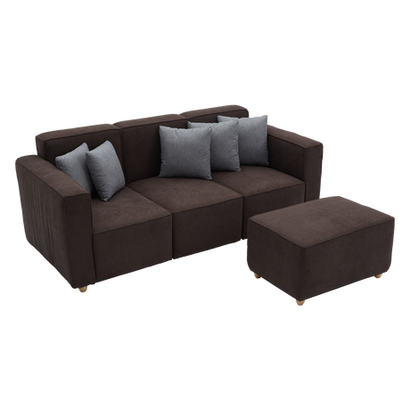 CHANDLER 3-Seater Sofa with Ottoman Furnigo
