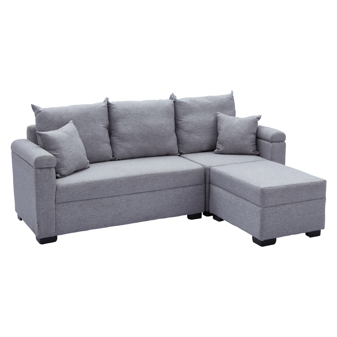 STELLA Fabric Sofa w/ Ottoman and Pillows AF Home