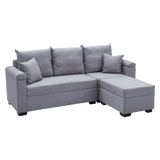 STELLA Fabric Sofa w/ Ottoman and Pillows Furnigo