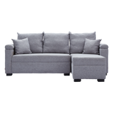 STELLA Fabric Sofa w/ Ottoman and Pillows Furnigo